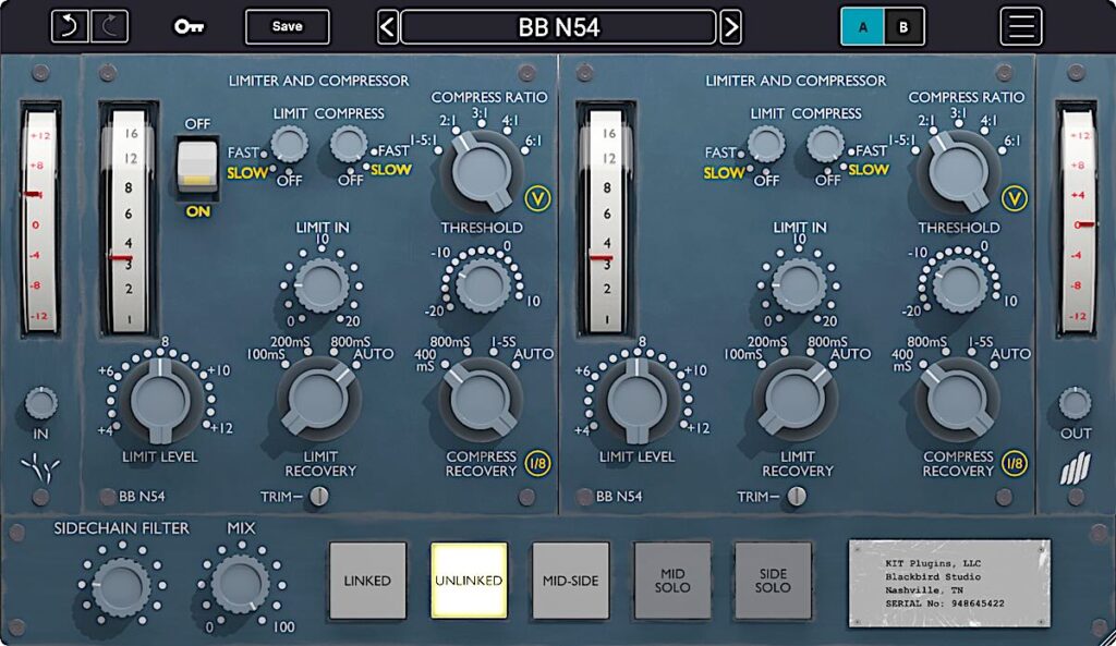 KIT Plugins BB N54 compressor-limiter plugin