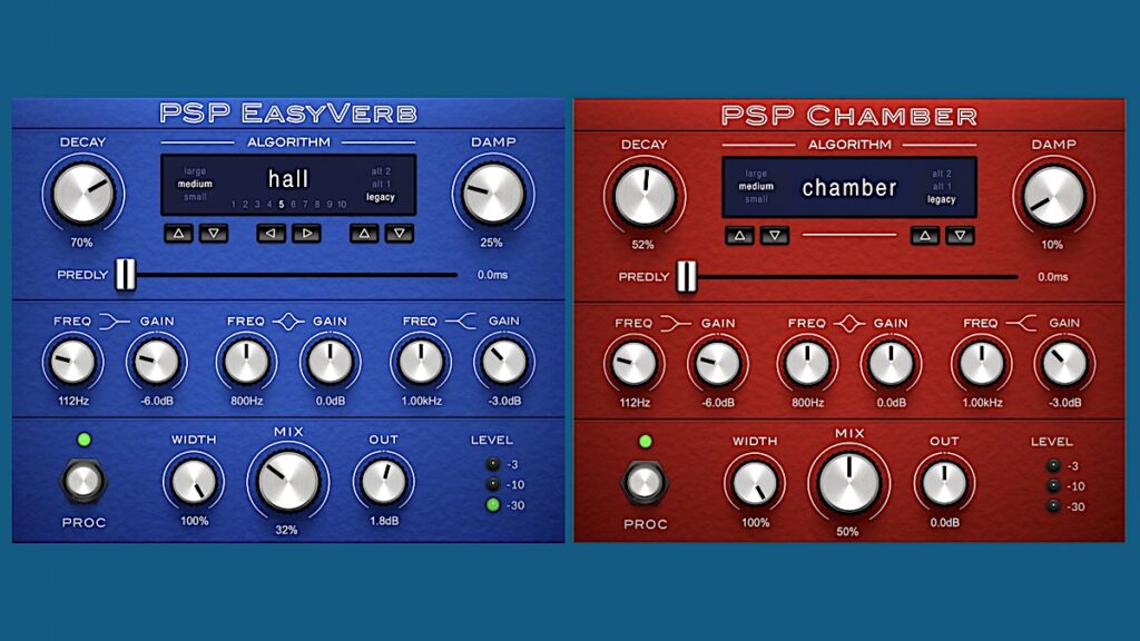 PSP EasyVerb and Chamber reverb plugins